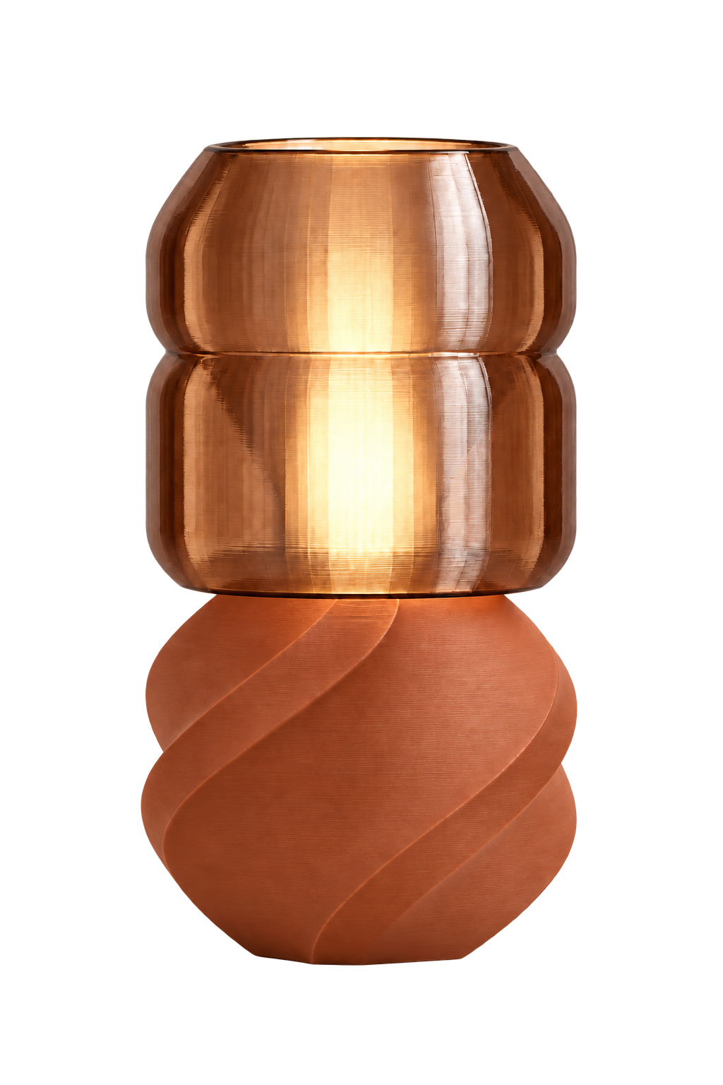 Exemple de lampe Albane marron et terre cuite